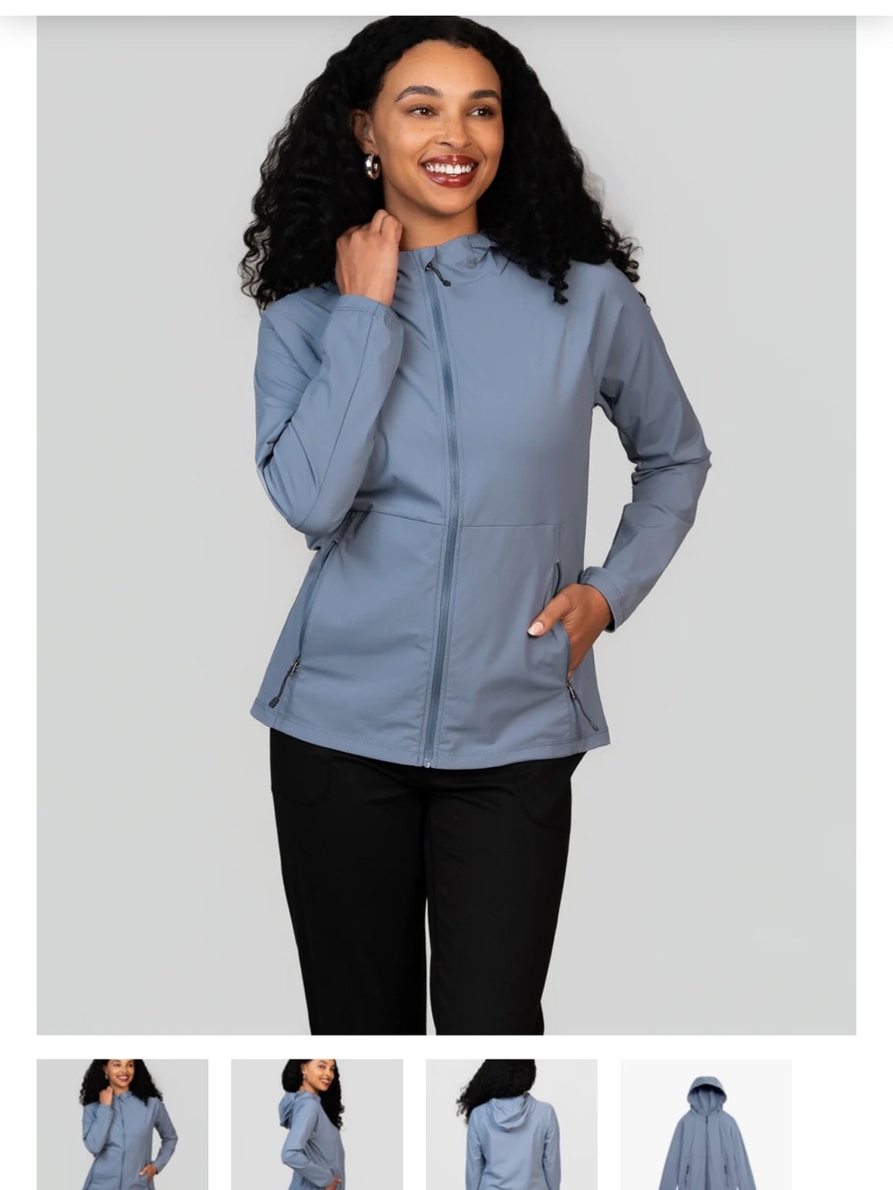 Light Blue Women’s Hooded Softshell Jacket- Storm Creek